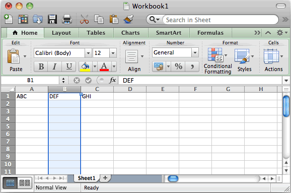 change , for . in excel in mac